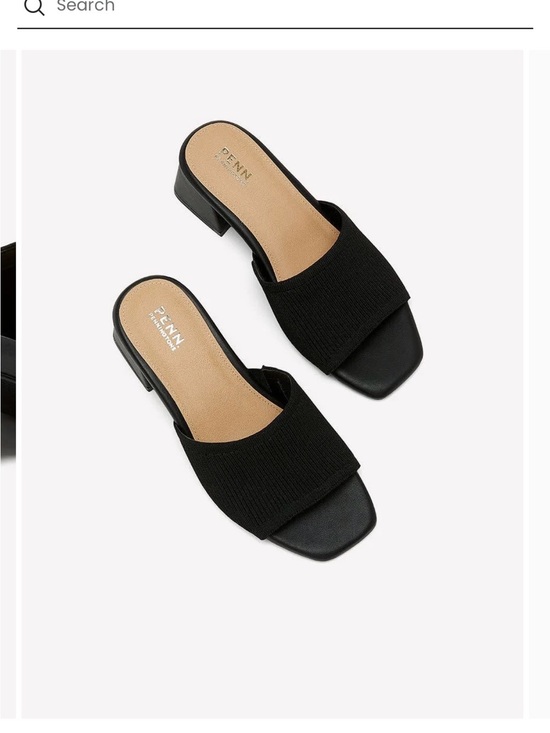 Penningtons Shoes - Penningtons Black Wide width Slide Mules